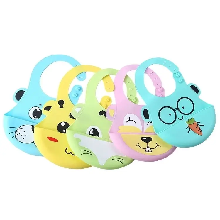 Custom Silicon Baby Feeding Bid BPA Free Food Grade Silicone Bib Can Custom Logo