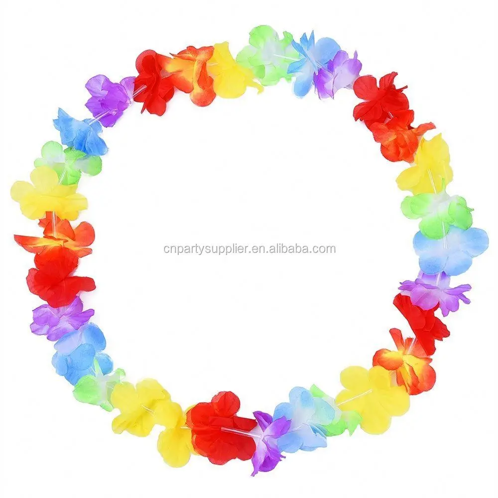YYPD Wholesale High Quality Hawaiian Lei Flower Garland Promotional Decoration Hawaii Flower Necklace Lei