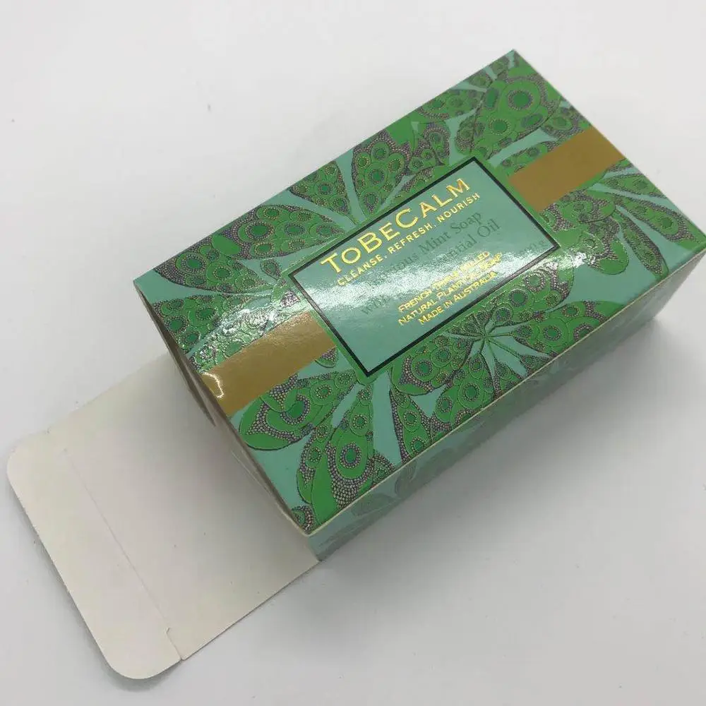 Shanghai factory recycled custom folding soap paper box for handmade soap packaging