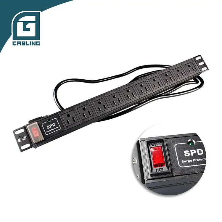 Gcabling rack pdu socket ups type universal socket pdu 1phase c19 meeting room pdu power distribution unit
