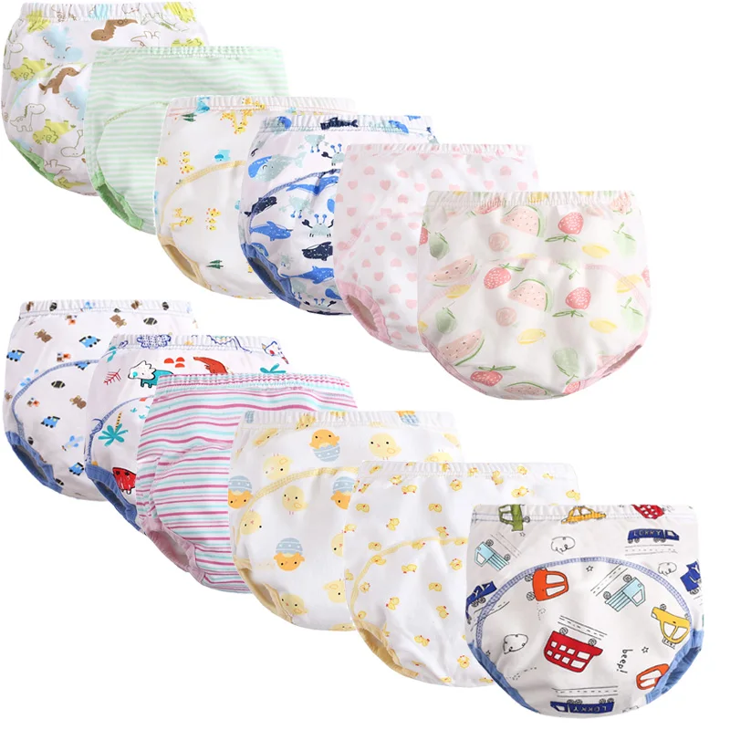 6-layer Waterproof Reusable Pure Cotton Baby Training Pants Baby Shorts Underwear Cloth Baby Breathable Diaper Replacement pant
