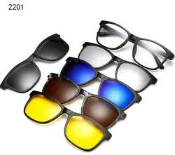 5 + 1 желтый/черный в наличии Высокое качество TR90 поляризованные 6 в 1 магнитные зеркальные солнцезащитные очки с клипсой на оправе для очков