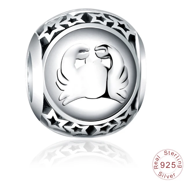 Custom 925 sterling silver zodiac charms bracelet charms for jewelry making
