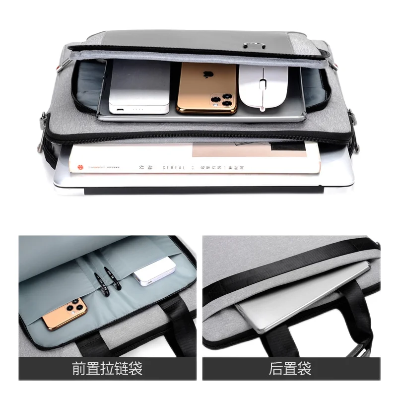 2023 New Factory Large Classic Briefcase Color Block Double Handle With Zipper