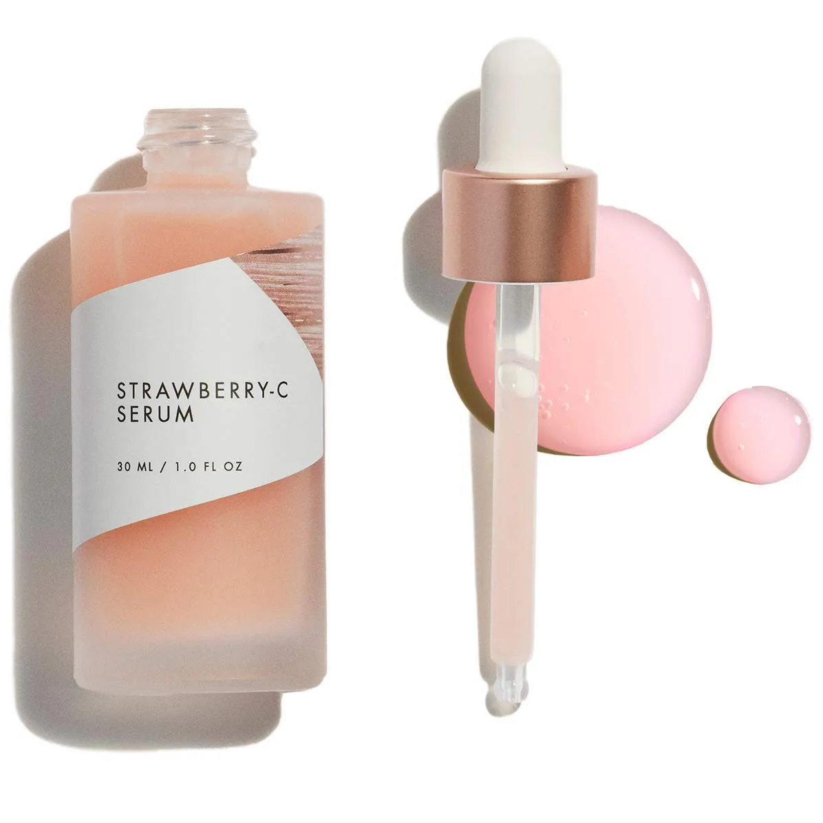 Wholesale Private Label natural formula Anti Acne Reduce Fine Lines Skin Smoothing Brightening Hydrating  Strawberry-C Serum