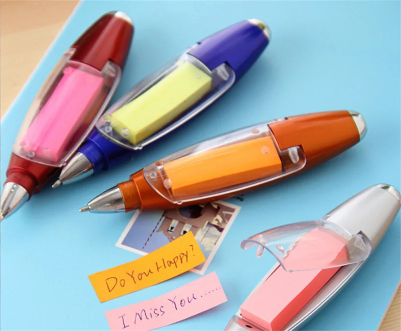Factory Promotion multi-function color Lanyard with sticky note light pen LED light pen