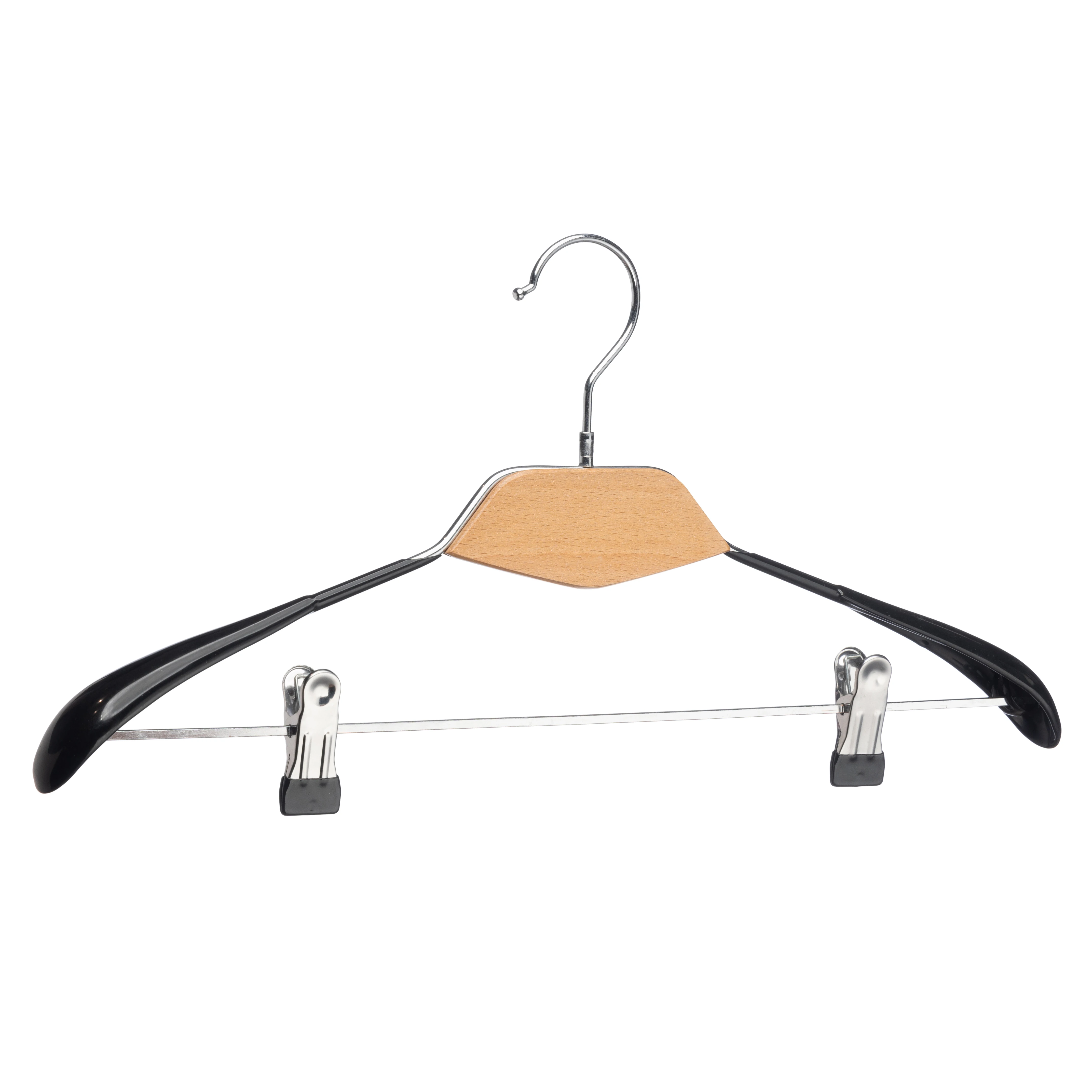 LEEKING Manufacturer wholesale high-quality metal hangers durable metal wood suit hanger with clips