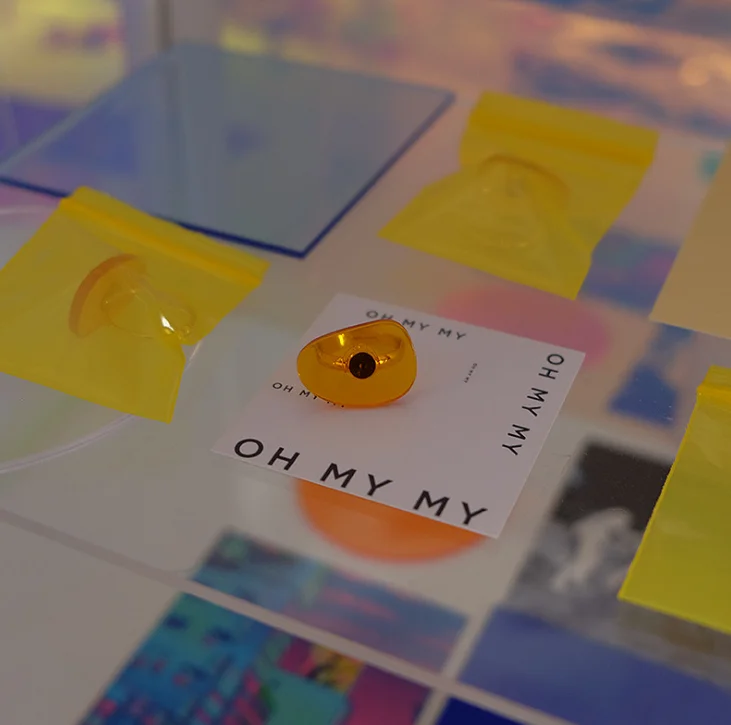 Korean Style Transparent Color Acrylic Irregular Shape Resizable Fashion Finger Ring