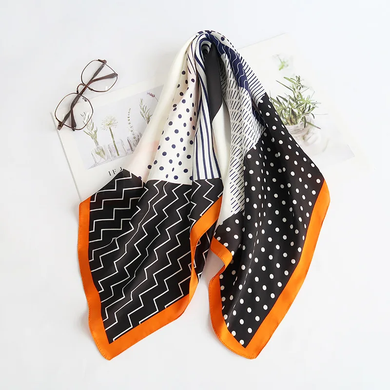 New Fashion Summer Scarves For Women Best Matched Summer Silk Square Scarf Black and White Color Wholesales brand scarf summer