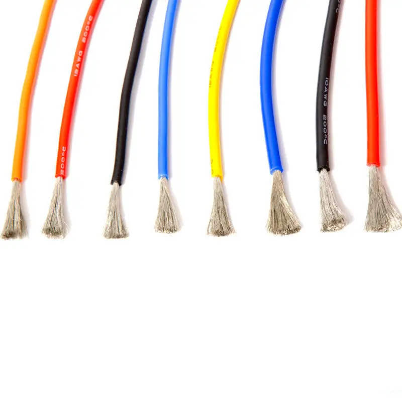 High Temperature Cable Silicone Coated Wire Low Voltage Flexible 8Awg 10 12 14 16 18 20 22 24 Awg Silicon Cable