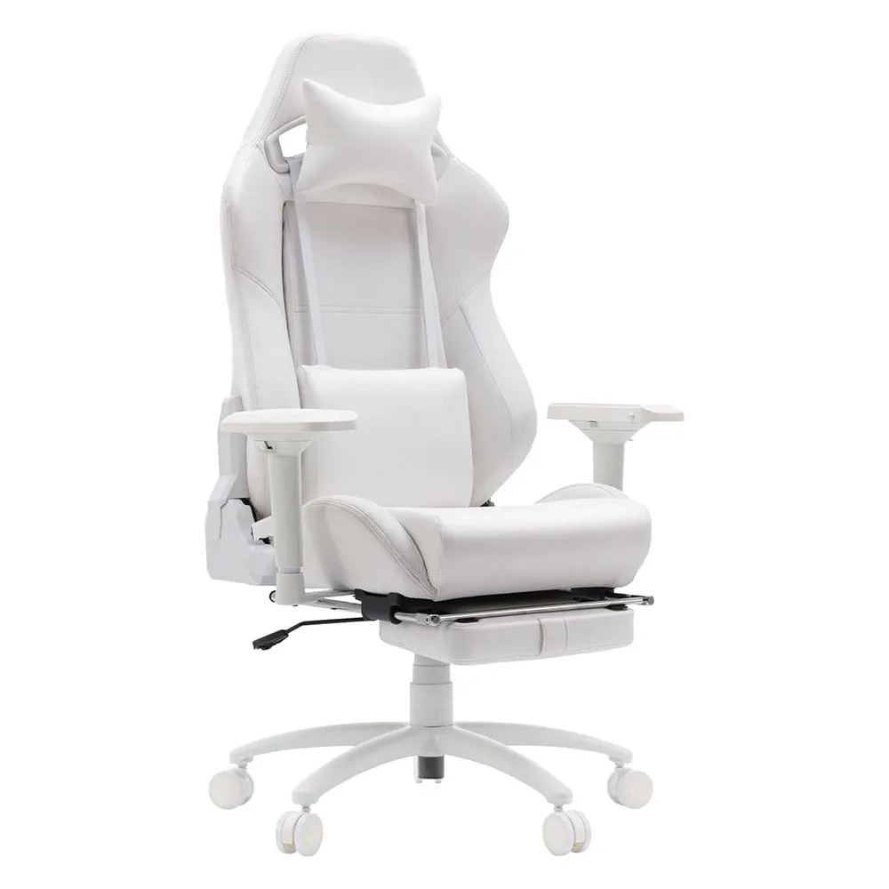 Modern Pu Leather Computer Gaming Chair Pc Game Ergonomic Racing Chair White Gaming Chair Gaming Home Office