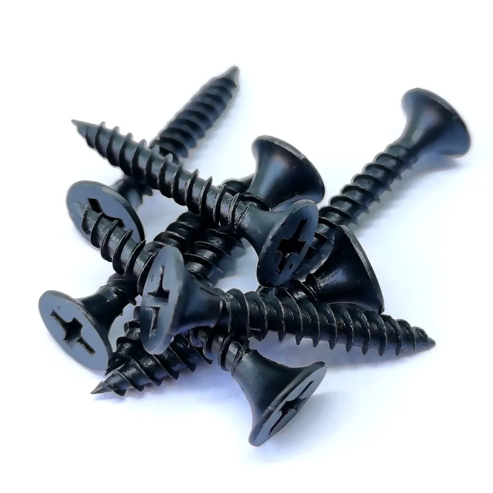 China Taiwan Manufacturer Hot Selling Drywall Screw 3 5x25 Pointed High Quality Black Phosphated Coarse Thread Drywall Screw