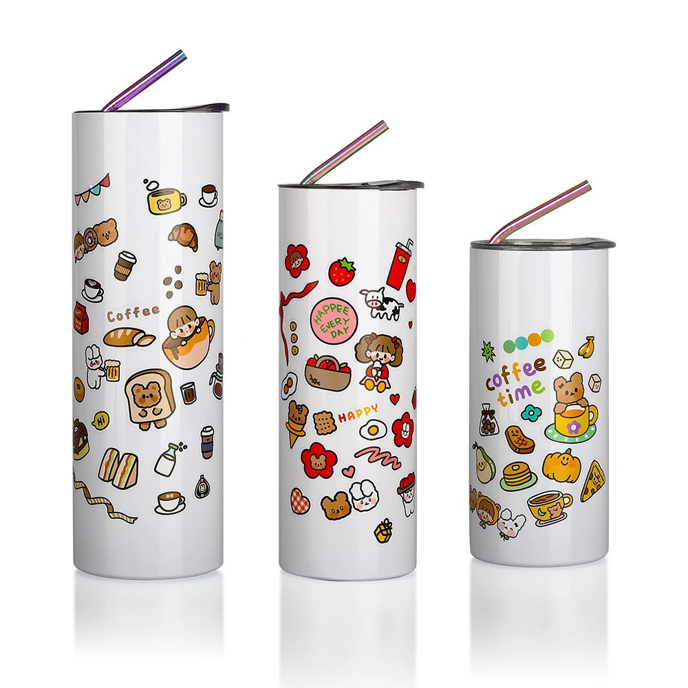 20 oz skinny sublimation tumblers wholesale bulk Stainless Steel Double Wall Vacuum Travel tumblers Customized Logo Acceptable
