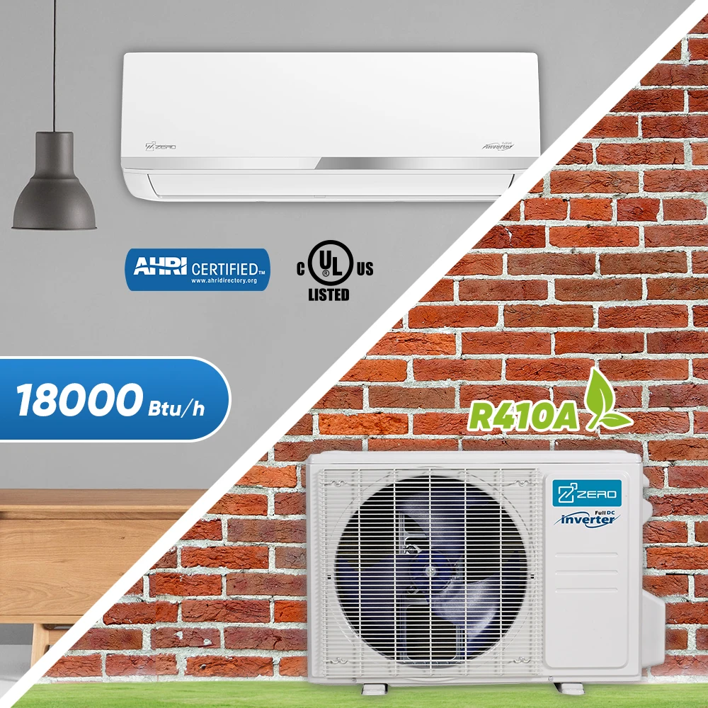 Z-pro 18000btu Wall Mounted Mini Split Air Conditioners Heat Pump White 21seer Ductless Dc Inverter Electric Room AC Class a++