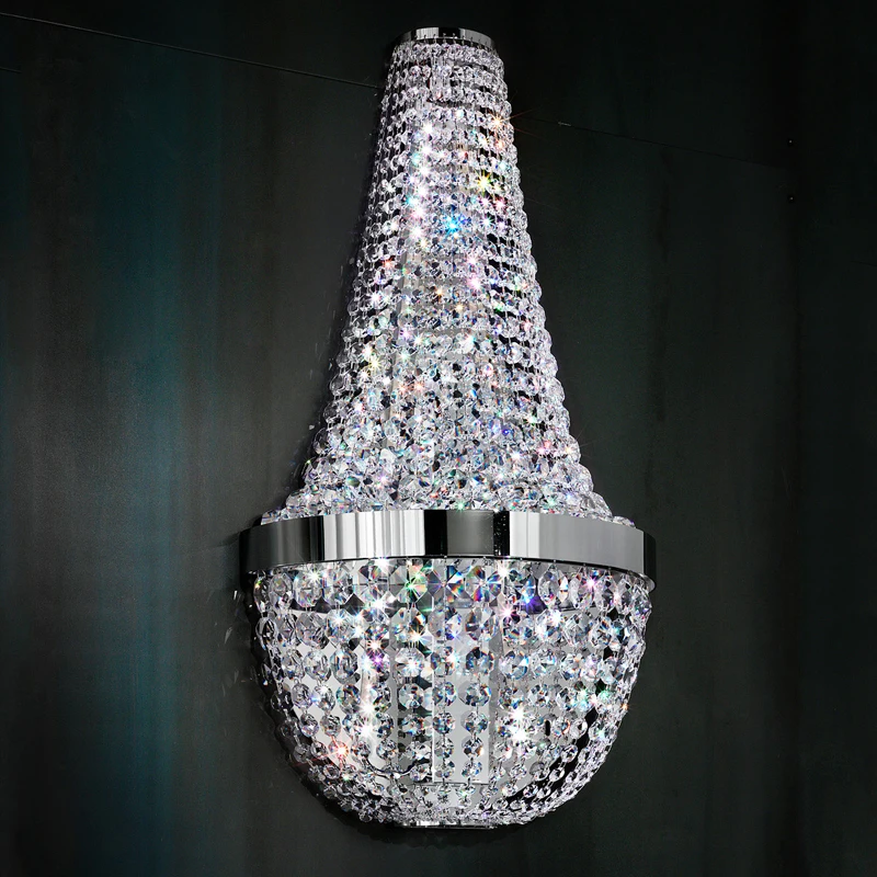 Modern Indoor Hotel Hallway Crystal Led Wall Sconce Light
