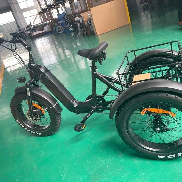 Joyebikes 48 в 500 Вт Мощный складной Электрический трицикл для взрослых 3-колесный моторизованный велосипед с большими колесами