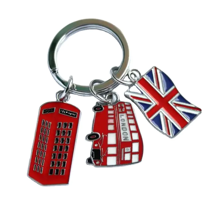 Customized metal keychain london bus souvenirs gift london keys chains