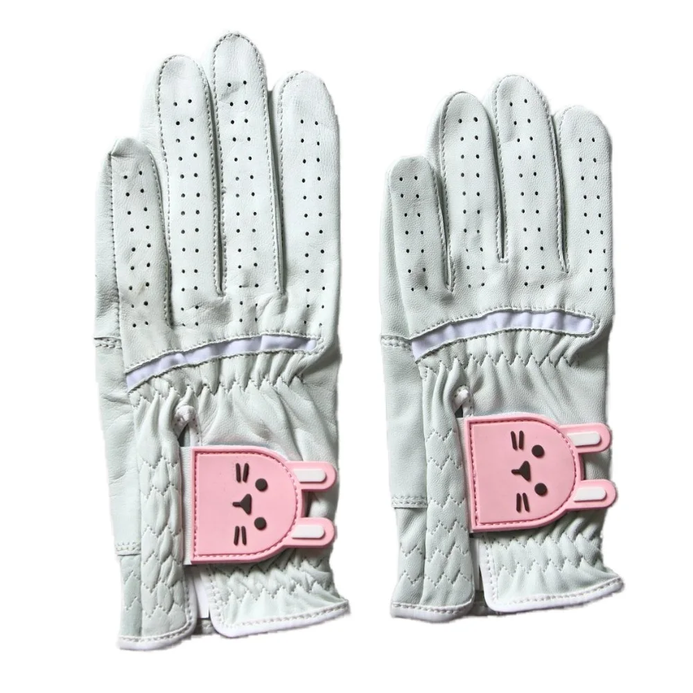 Милые детские белые перчатки для гольфа из овчины