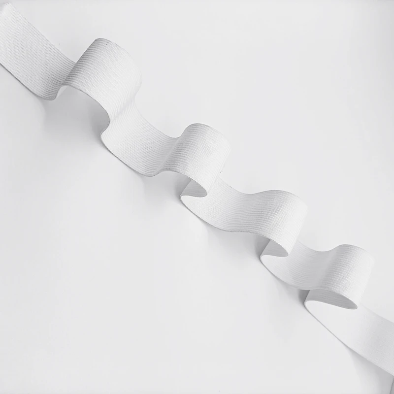 High elasticity crochet knitted elastic band black and white custom wide knitted elastic bands for garment