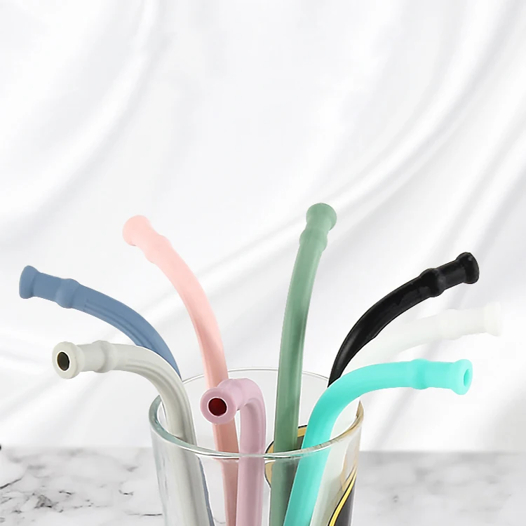  2021 New Product Selling Custom Bio Eco Friendly Recyclable Collapsible Drinking Food Grade Silicone Folding Straw