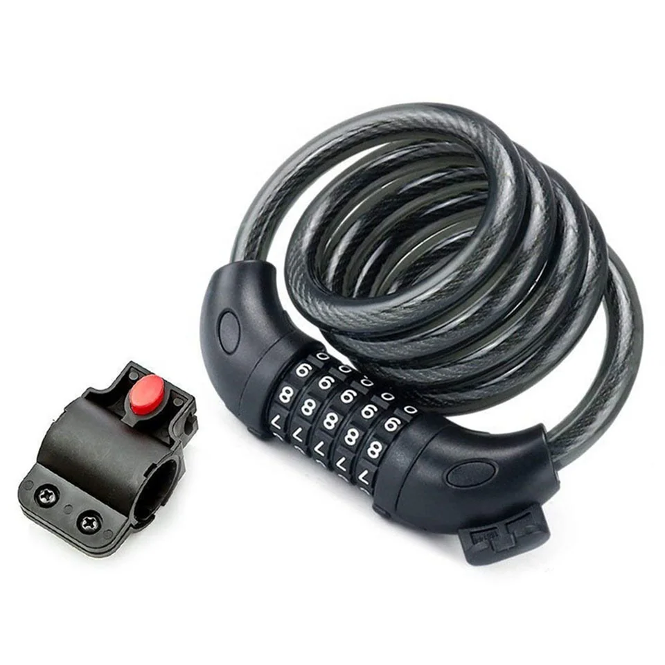 Cycling Security 5-Digit Combination Password Lock Bicycle Cable Chain Lock Steel Cable Bicycle Scooter Lock Bike Accessories