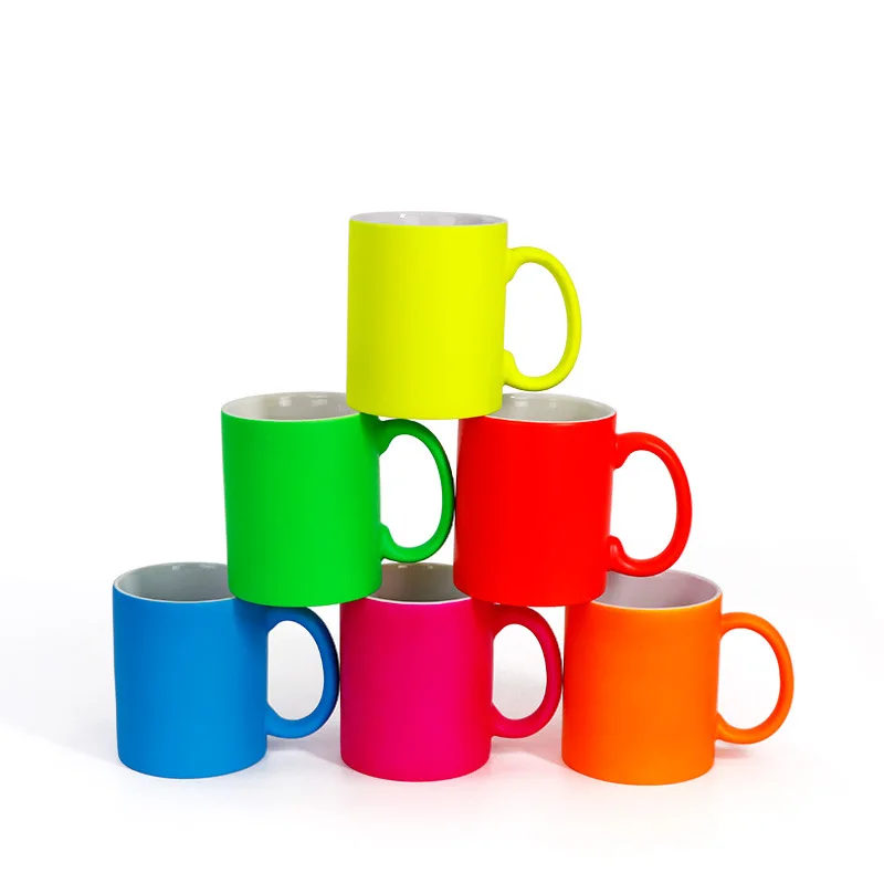 Custom Reasonable Price DIY 11 OZ Fluorescent Blank Sublimation Ceramic Milk Coffee Mug for Promotion