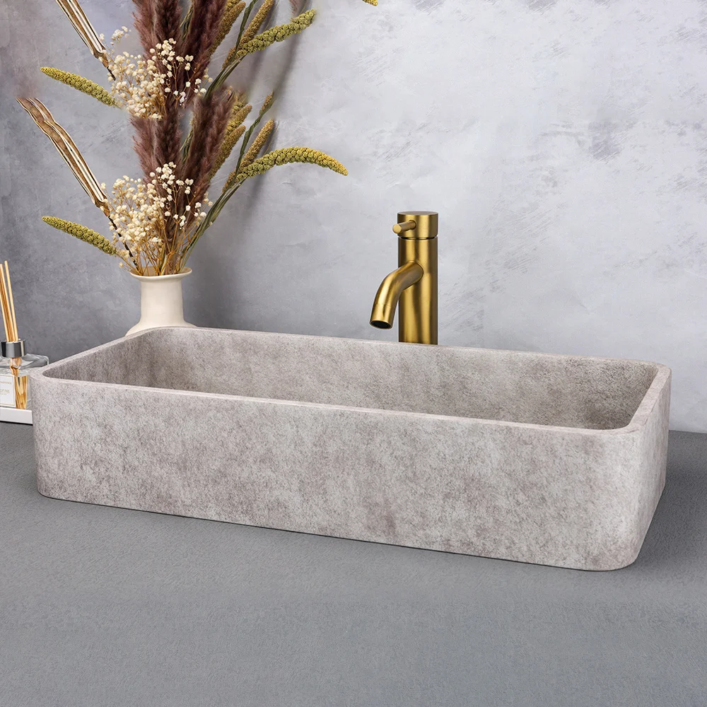 Modern concrete wash basin sink Brown large size wash basin bathroom hand wash