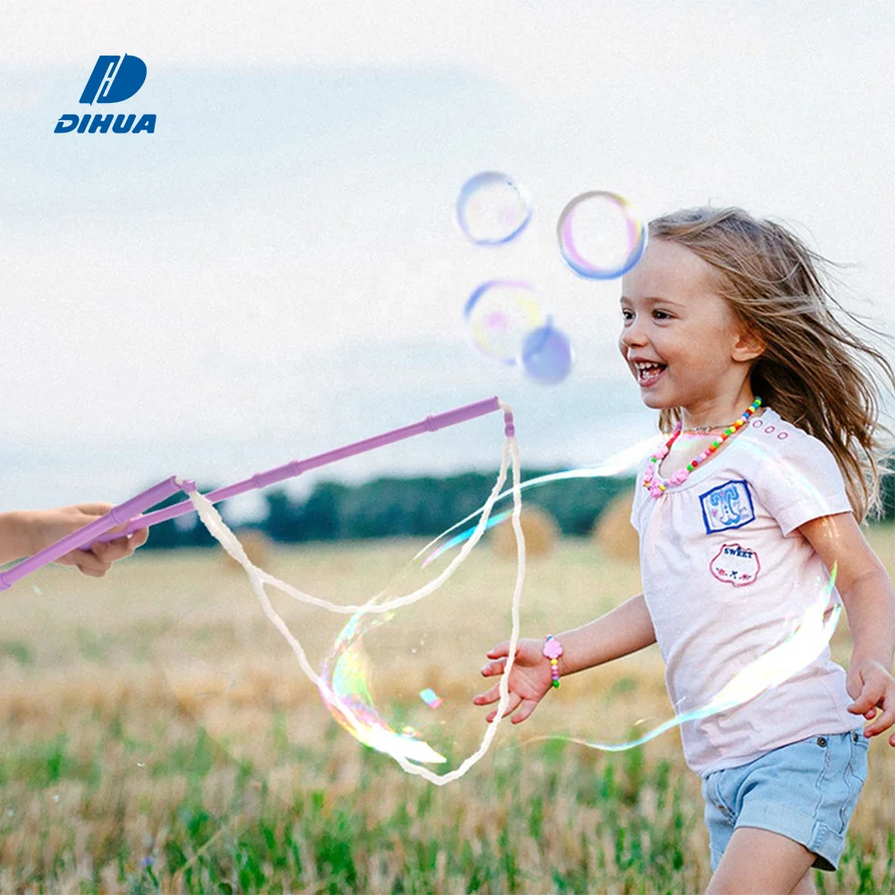 Summer Outdoor Pull Rope Large Bubble Wand for Kids Giant Bubble Making with Bubbles Water Super Soap