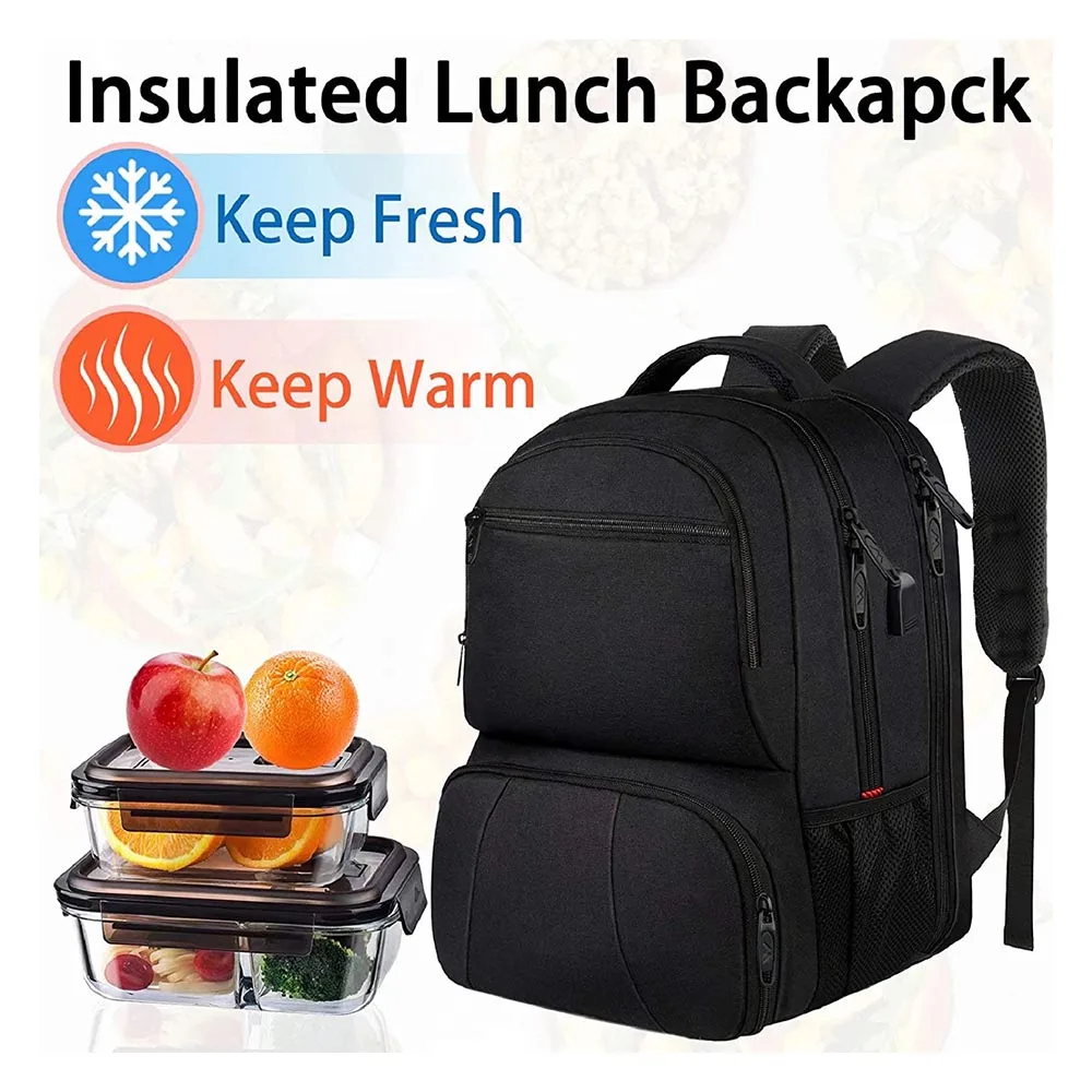 Custom Logo Big Capacity Insulated Cooler Backpack with USB Outdoor Food Delivery Picnic Lunch Backpack