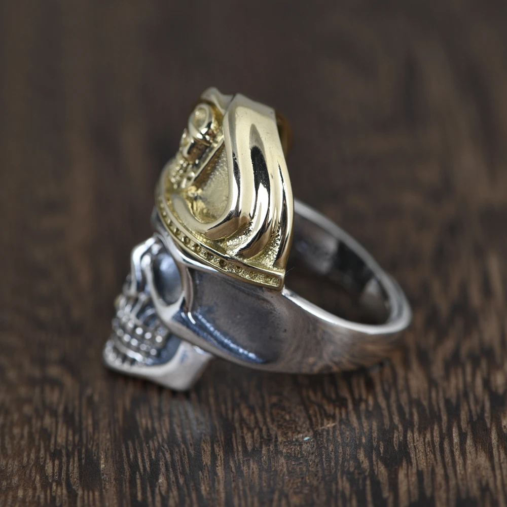 925 Sterling Silver Skull Rings for Men Party Gift Punk Thai silver fingers