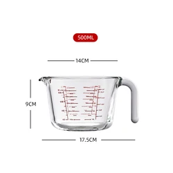 500 мл термостойкая стеклянная мерная чашка молочные весы микроволновые мерные кувшины оптовая продажа