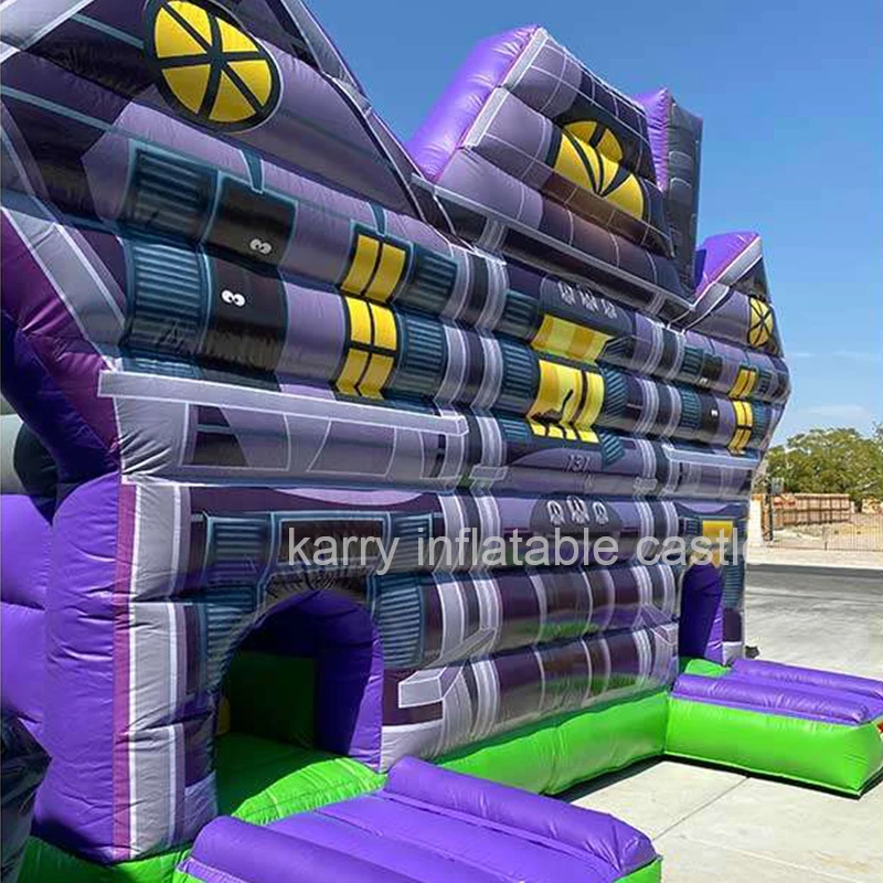 Most popular Holiday party halloween haunted house inflatable obstacle bouncer castle inflatable jumping fun city for sale