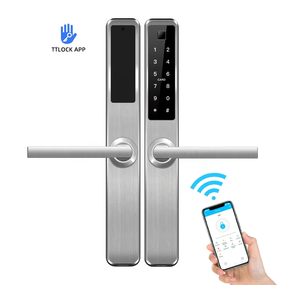 Glass Door Lock with Fingerprint Code Phone APP Electric Digital Door Lock