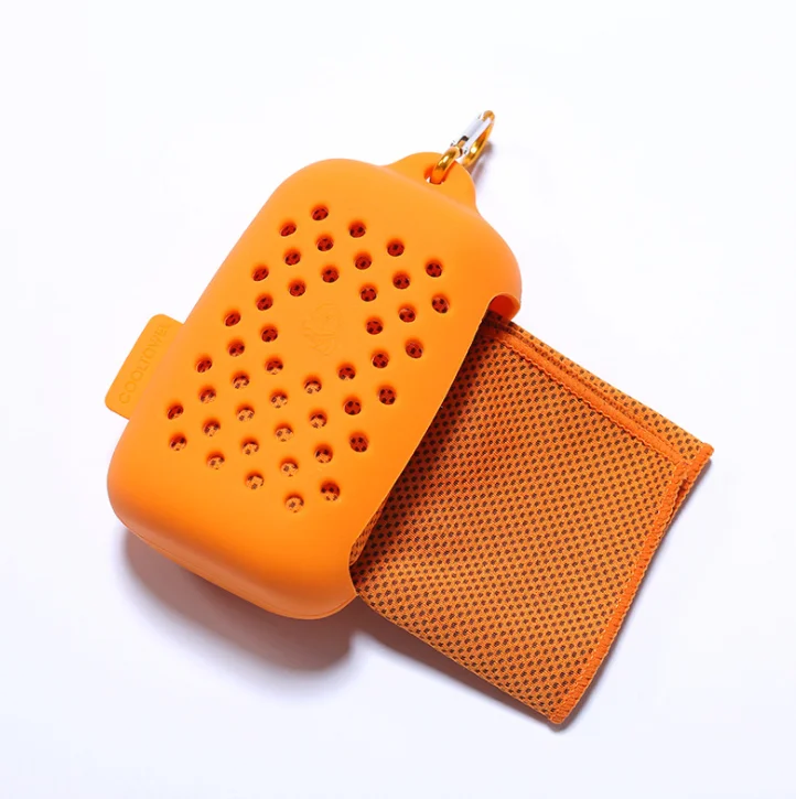 Portable Outdoor Travel Quick Drying Towel Soft Sports Cold Towel With Silicone Pouch Protective Cover Towel Sport Travel