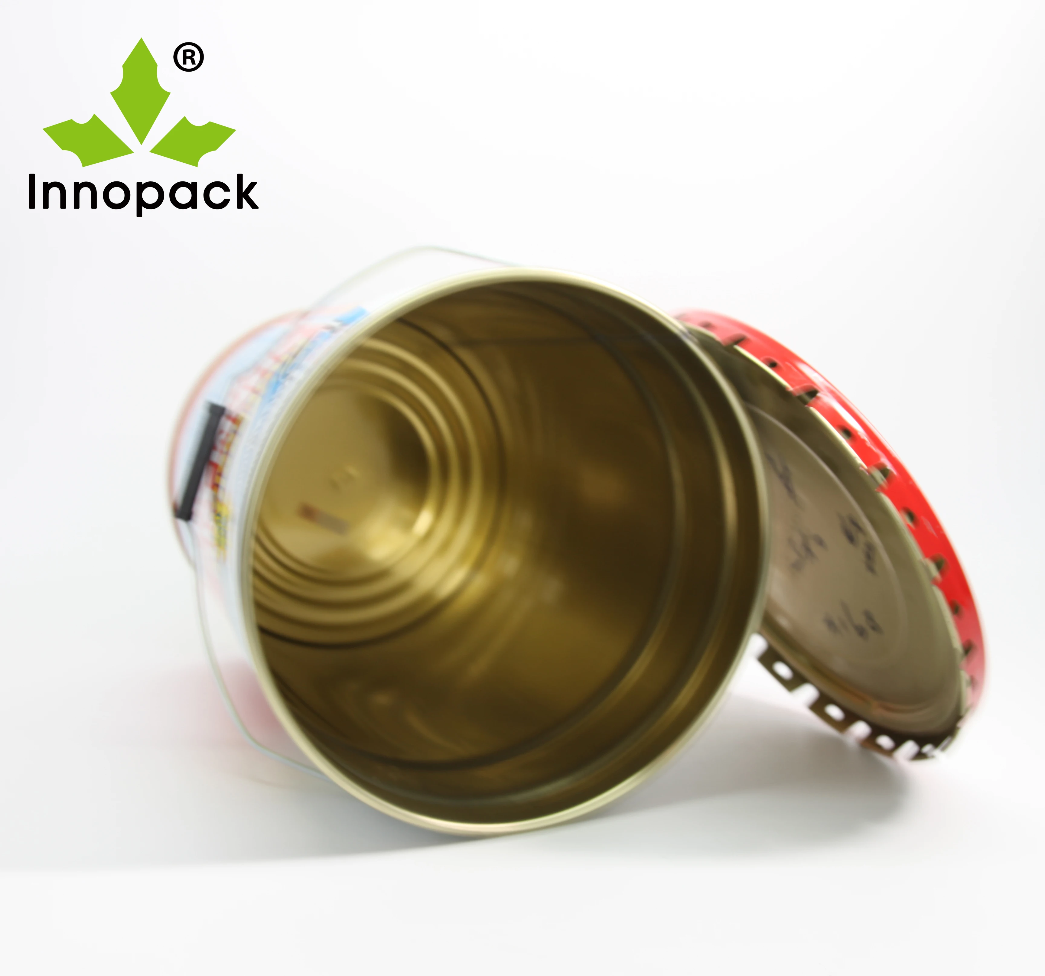 Nestable white empty 5 Gallon Steel Pail stackable durable 26 gauge steel 5 Gallon pails with lid for space saving storage