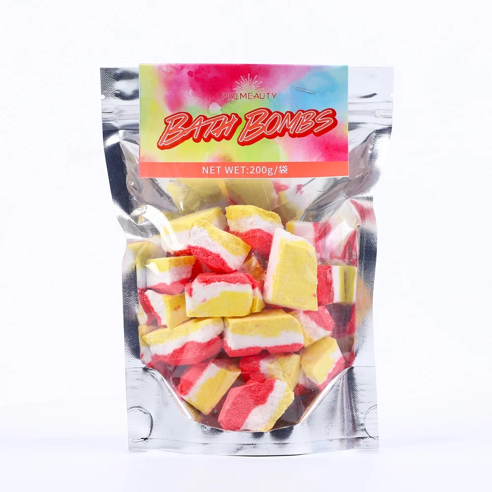 Wholesale Natural Ingredients Scented Organic Aromatherapy Rainbow Bath Fizzer Bath Bomb Crumble