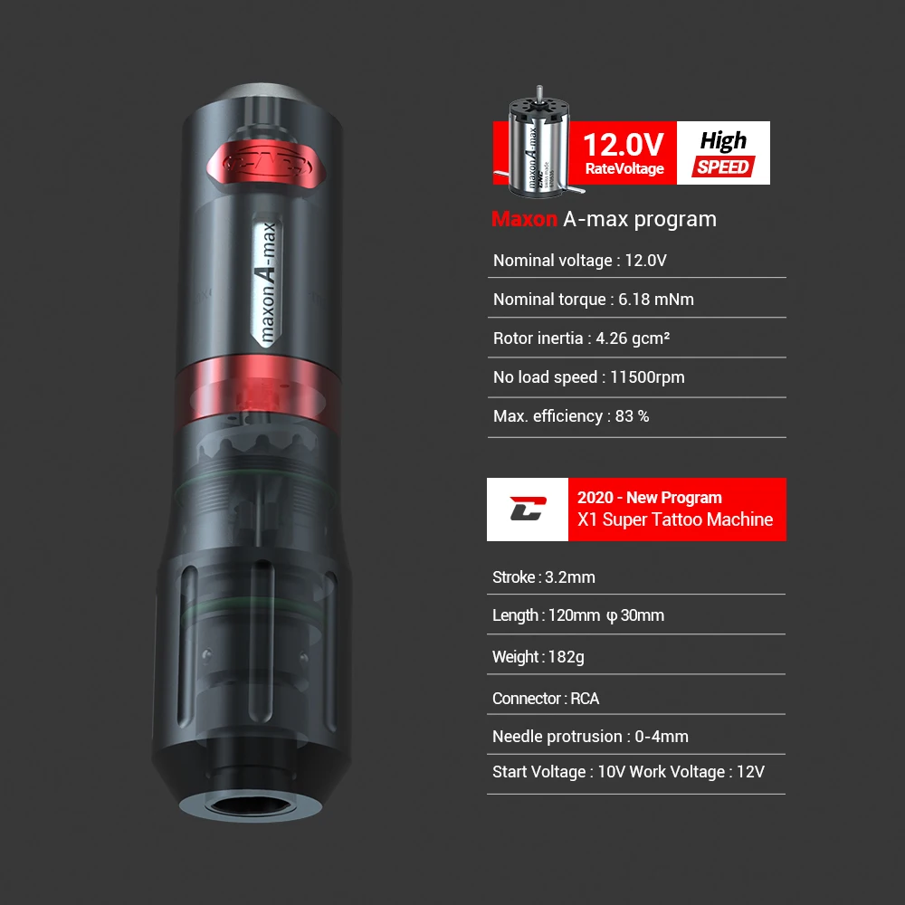 CNC X1 Professional Cartridge Rotary Tattoo Pen Style Tattoo Machine Grenade