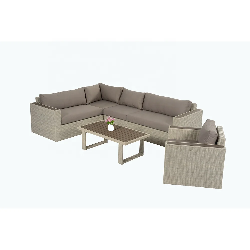 
Garden Furniture Rattan Outdoor l shaped weatherproof sectional combination Sofa Set 