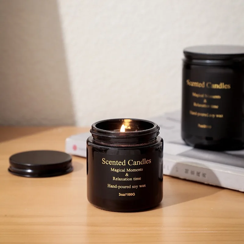QINGDAO-FLORESCENCE Creative Handmade Soy Wax Scented Candles Smokeless Frosted Glass Design Beeswax New Wholesale Gift Options