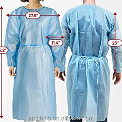 Level 2 AAMI 3 Surgical Gowns Coverall Short Sleeve Paper Dressing With Ties Pink Sergical Operating Disposable Lisolation Gown
