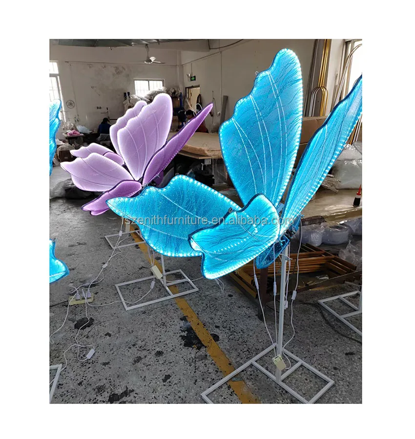 Wedding Decoration Stage Road Lead Luminous Moving Butterfly Stand Lights Led Butterfly Decorations