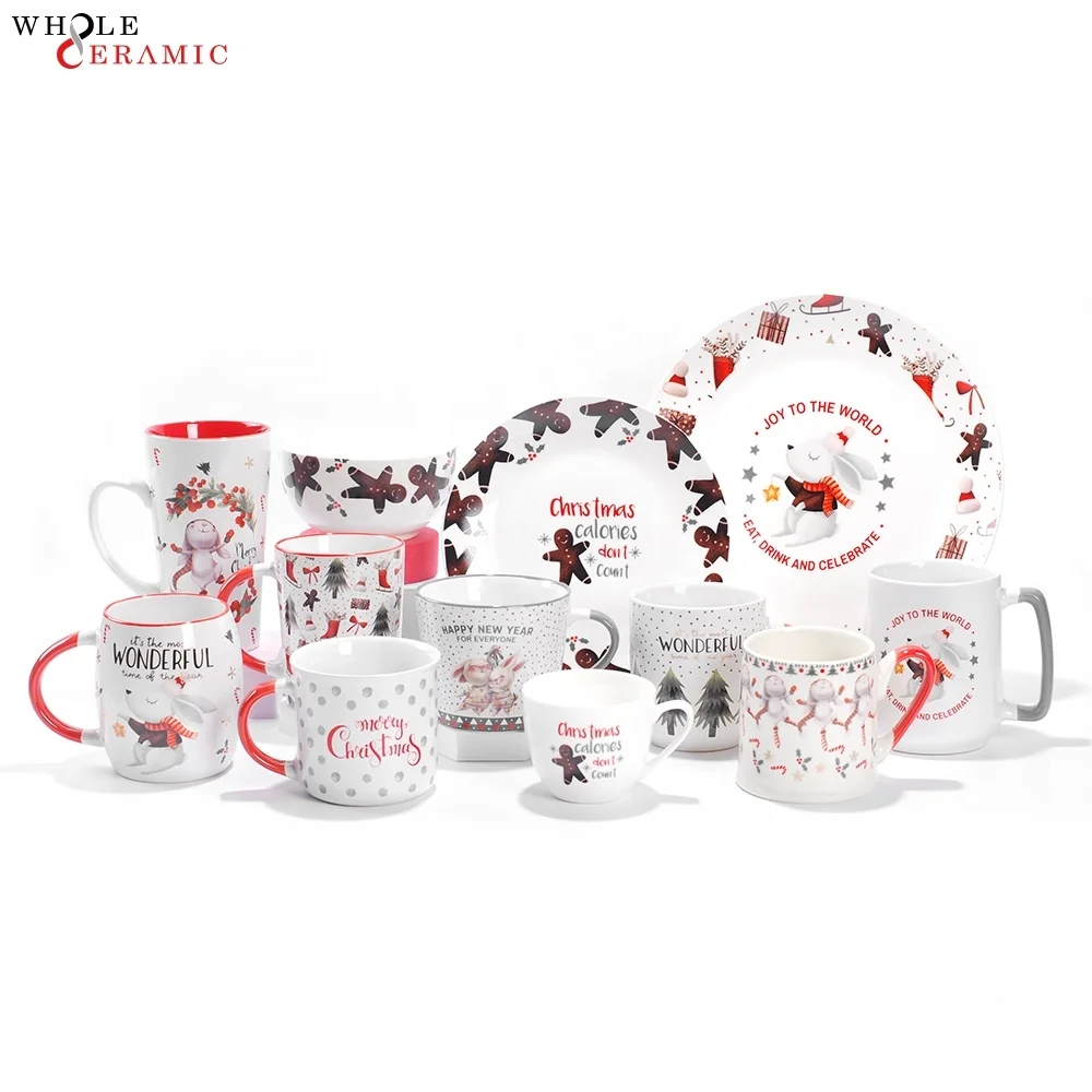 3pcs 4pcs white ceramic dinnerware  Cartoons Kids Animal breakfast ceramic porcelain dinner set