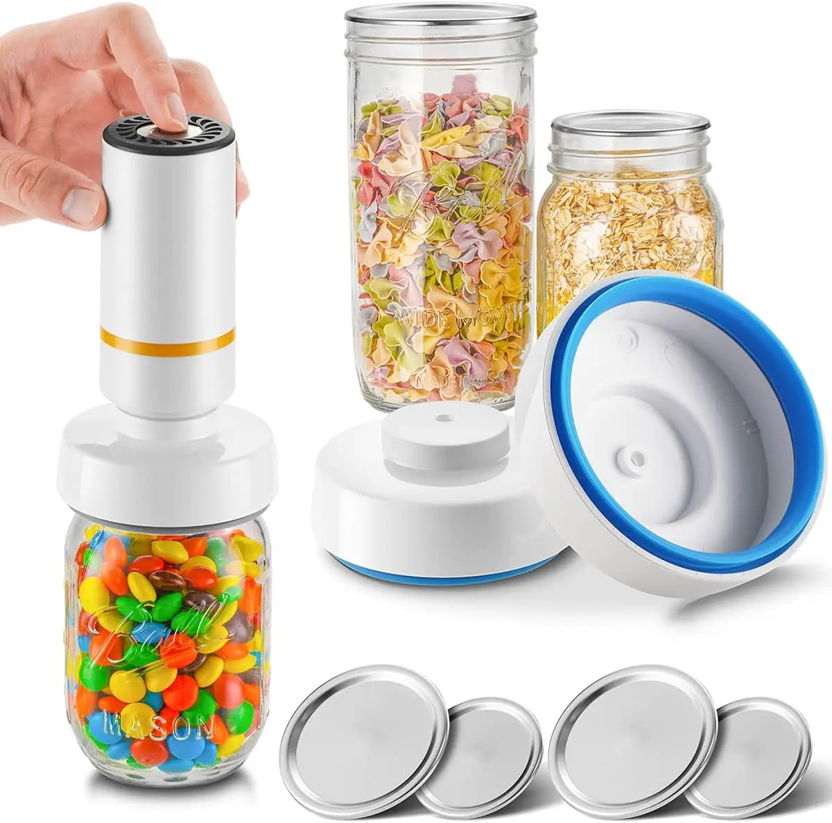 Беспроводной набор для герметизации стеклянных банок, ручной Электрический вакуумный упаковщик, кухонный аксессуар, совместим с FoodSaver