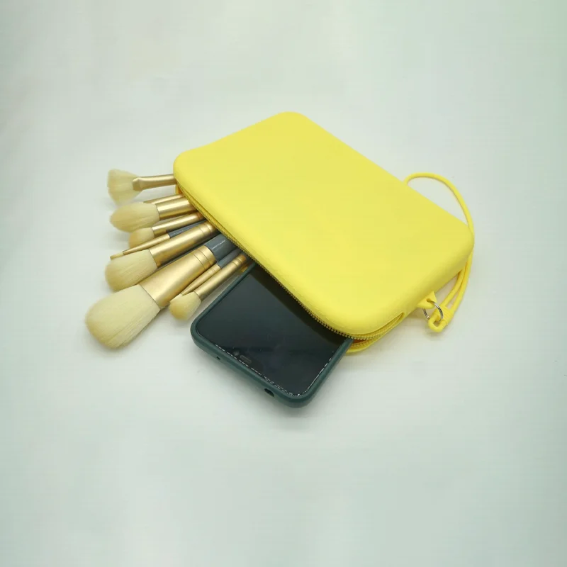Premium Durable Silicone cosmetic bags Waterproof Coin Purse Bag Pouch Custom Logo For Mobile Phones And Makeup