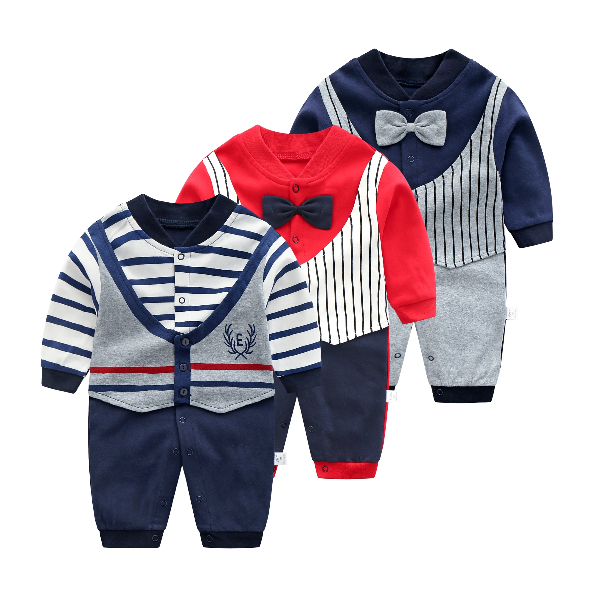 Wholesale Spring Baby Girls Clothes Soft Fashion Baby Boys Romper 100% Cotton Newborn Custom Overall Bodysuits
