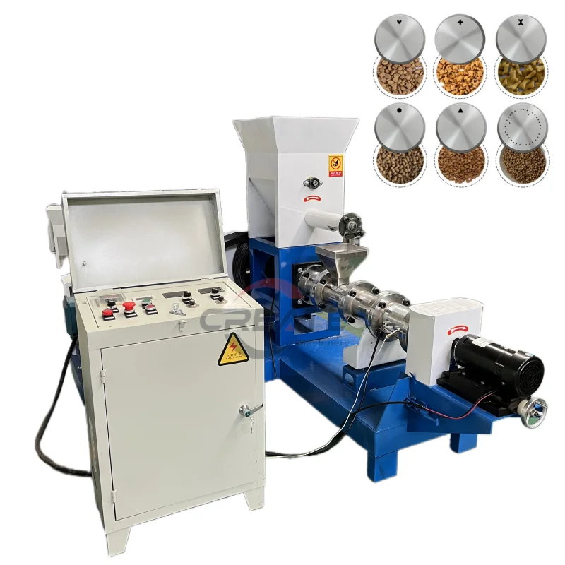 Hot selling fish food making machine catfish tilapia floating cat dog pet pelleting machine food processing extruder