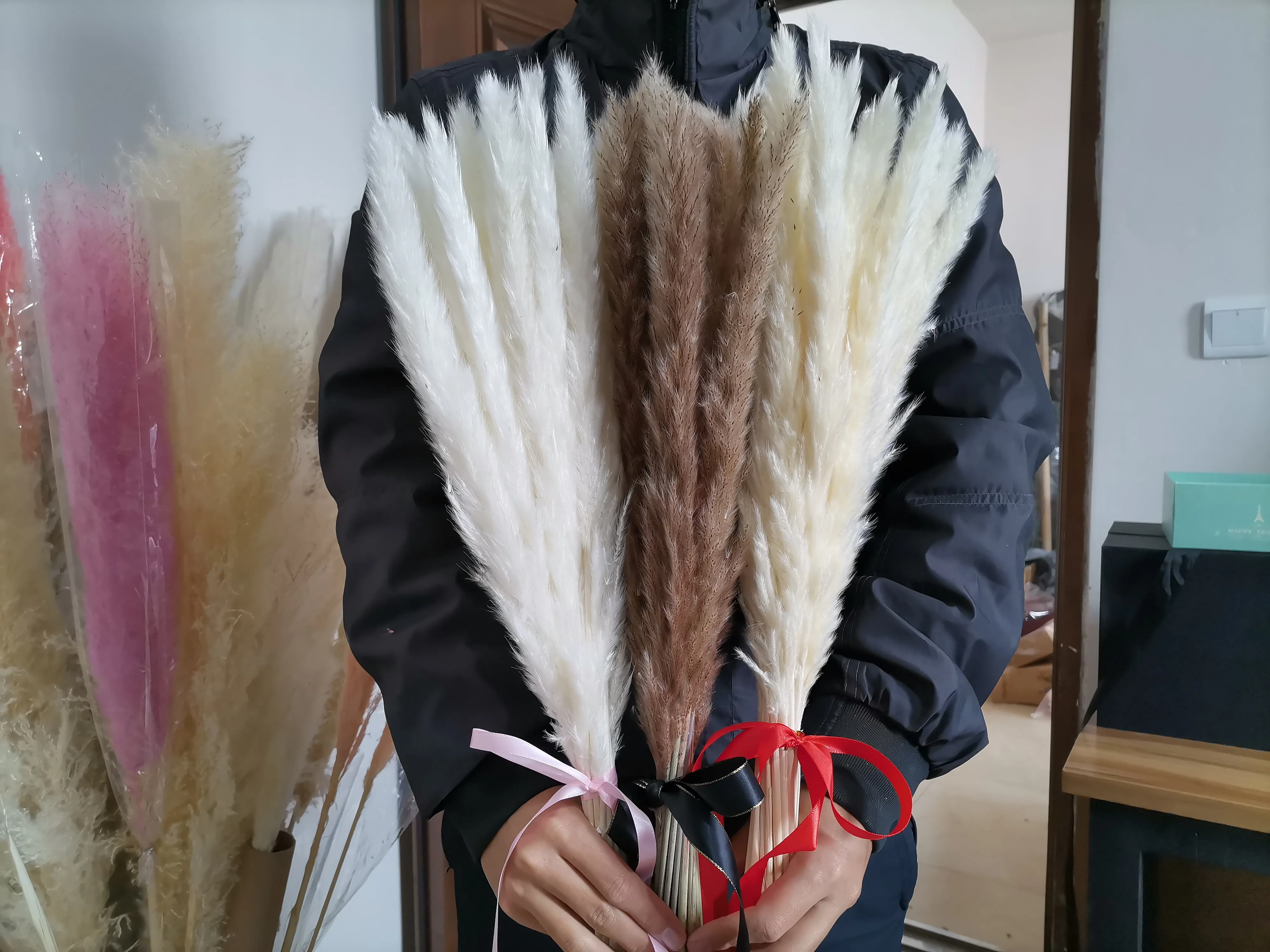 Wholesale Natural Dried Pampas Grass Decorative Flower Best Natural Real Dried Pampas Grass bouquet for wedding decor house deco