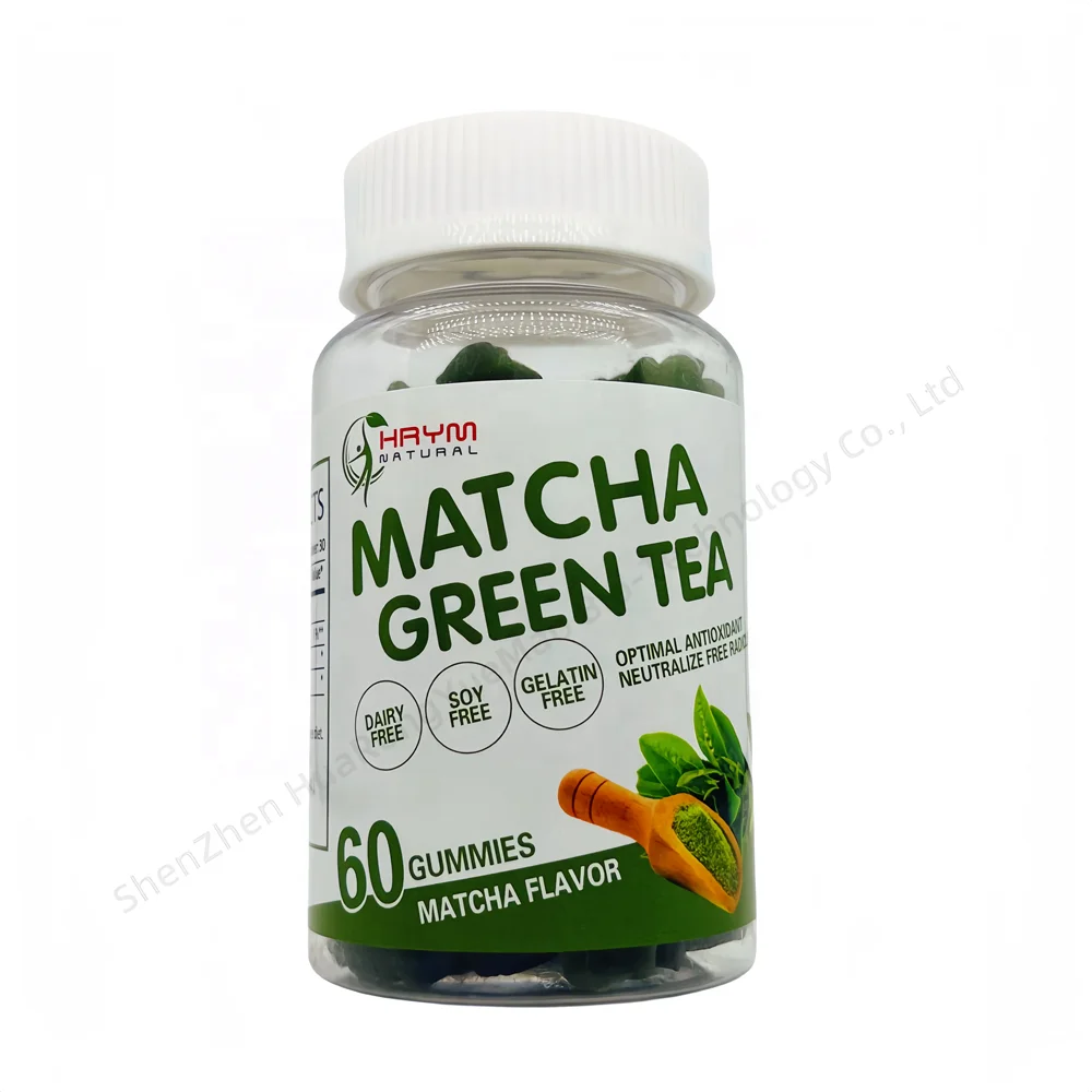 Factory Direct Sale Organic Matcha Green Tea Extract  Vegan Gummies Gummy Bear Candy For Curving And Fresh Mood