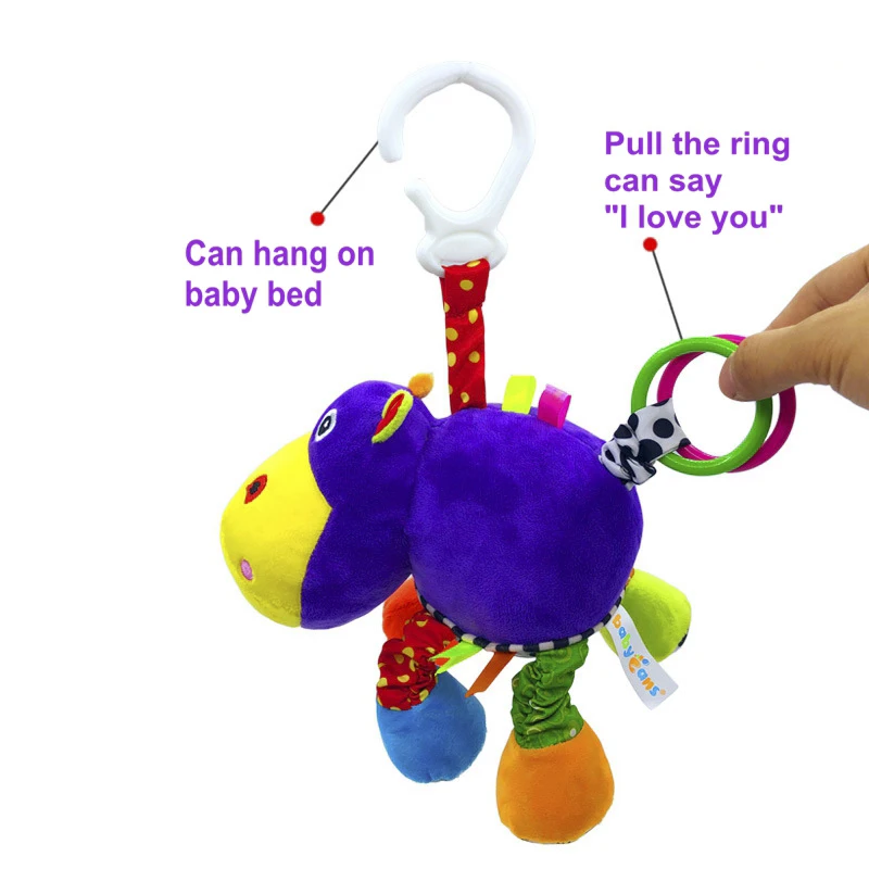 Hot Selling Baby Plush Stuffed Toy Hand Grab Sensory Toys Funny Baby Early Education Music Toys