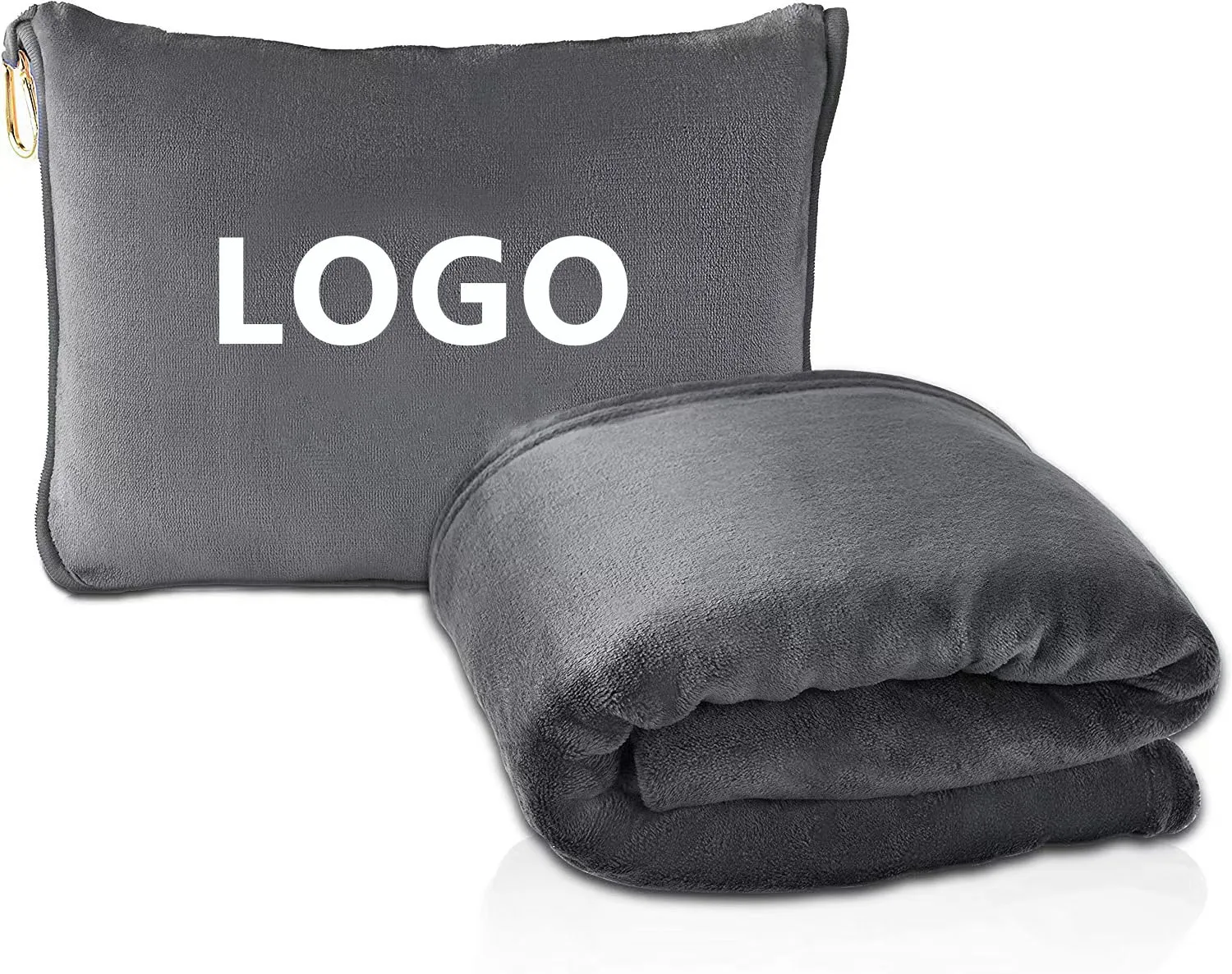 Premium 2 in 1 Soft Travel Blanket Pillow Set throw in Soft Bag Pillow case with Hand Luggage Large Blanket for Travel